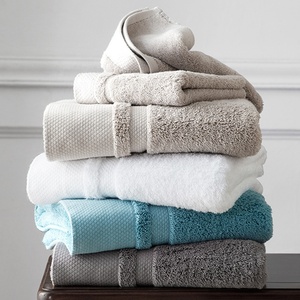 Luxury 3 <span class=keywords><strong>Piece</strong></span> Khách Sạn 100% Cotton Trắng Người Lớn Khăn Tắm Đặt 5 Sao Thêu Khăn Với Logo - Product Image 4