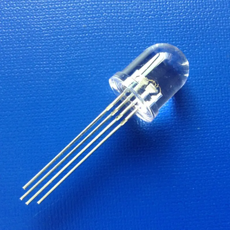 Led 10mm Ultra Bright Max 20000mcd F10 LED 4 Pin Dip Common Cathode Round Clear RGB 10mm LED Diode For Outdoor Display Screen