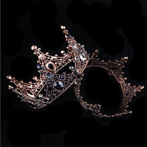 Tiara e Corona Vintage Barocca per Sposa Regina Re, Copricapo da Donna per Ballo di Gala, Matrimonio, Gioielli per Capelli e Accessori - Product Image 3