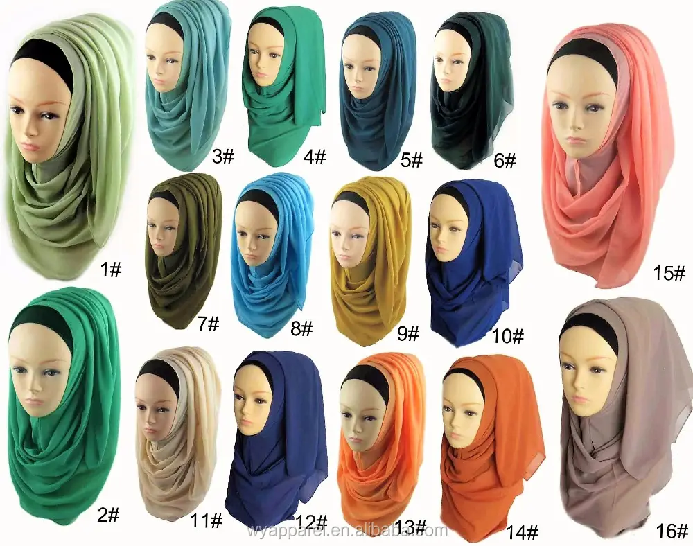 China professional factory supply hot selling Plain Color Chiffon Muslim Hijab