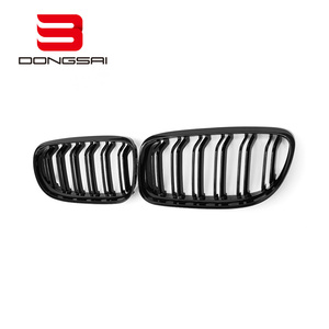 Grille de pare-chocs avant à Double plaque en ABS, accessoire de voiture <span class=keywords><strong>noire</strong></span> brillante, Grille centrale en maille pour <span class=keywords><strong>BMW</strong></span> série 3 <span class=keywords><strong>E90</strong></span> 335i M3 2004 + - Product Image 3