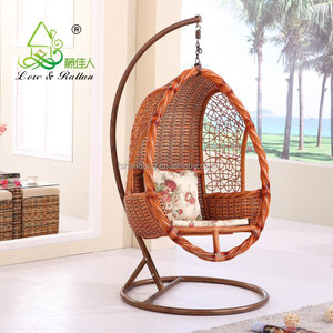 เก้าอี้ไม้ไผ่สานพร้อมขาตั้งสำหรับชิงช้าหวายแท้จากไม้ไผ่ในร่ม - Product Image 2