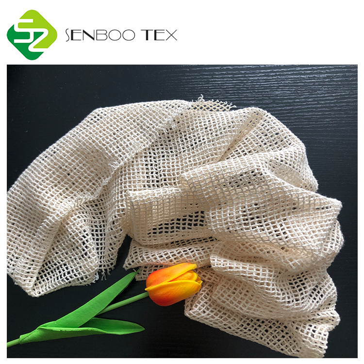 Zerowaste Sustainable Unbleached 100% organic cotton netting mesh fabric for food Storage bag/Kitchen