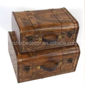 复古天然木材树干古色古香的盒子案例集装箱箱大型木制工具收纳盒花园储物箱