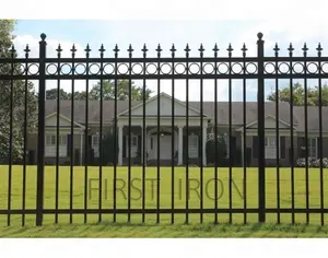 American modern elegant wrought iron fence for villa garden, experienced blacksmith pure hand forged iron fence