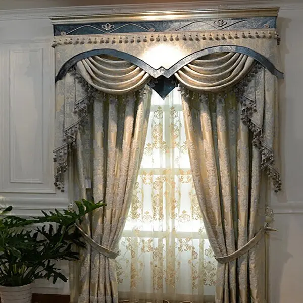American Style Curtain Fabric Linen Material For The Living Room