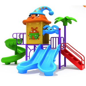 Maisonnette en acier de haute qualité pour enfants <span class=keywords><strong>avec</strong></span> <span class=keywords><strong>toboggan</strong></span>, équipement de <span class=keywords><strong>jardin</strong></span> pour les occasions scolaires, maisonnette en plastique pour bébés - Product Image 2