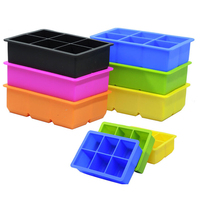 Moules à glaçons en silicone extra-larges pour 6 glaçons carrés, outils pour gâteaux