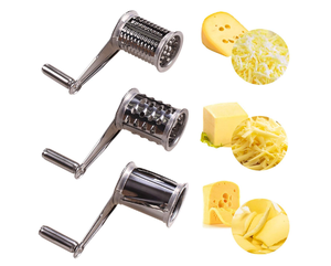 <strong>Rotary</strong> <strong>Cheese</strong> <strong>Grater</strong> - Vegetable <strong>Cheese</strong> Cutter Slicer Shredder With 3 Interchanging <strong>Rotary</strong> Sharp Cylinders Stainless Steel - Product Image 3