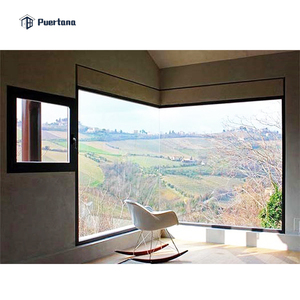 Design della finestra angolare in vetro di alluminio/finestra a forma di L/finestra di vetro balistica a prova di proiettile - Product Image 1
