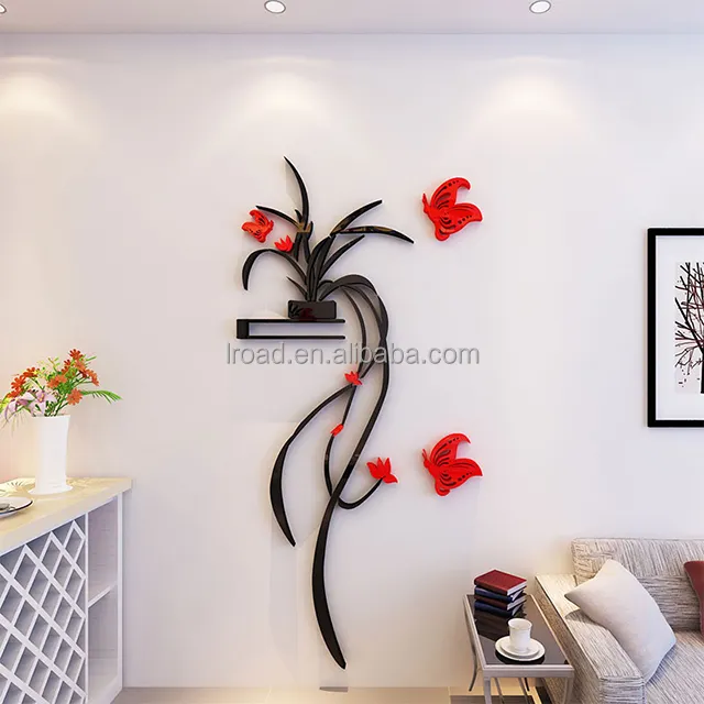 ファッション美しい花寝室ウォールステッカーリビングルーム用3Dフラワーウォールステッカー壁紙