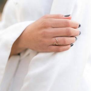 Moda donna in <span class=keywords><strong>argento</strong></span> sterling 925 sottile con onde impilabili anello placcato in oro 18 carati - Product Image 4