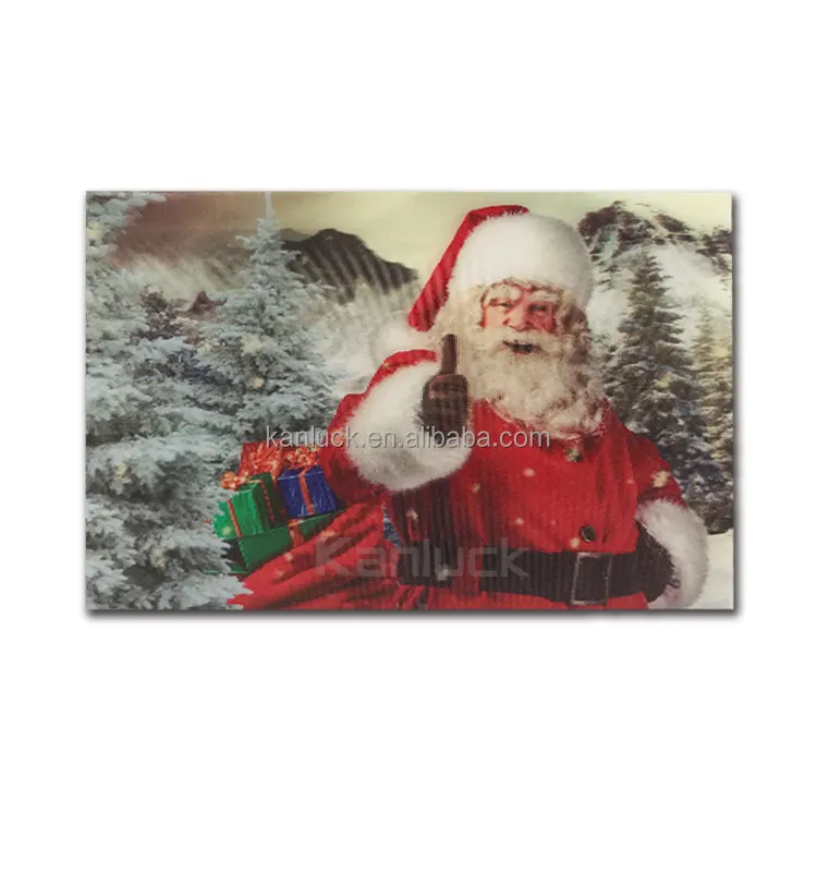 クリスマス3Dレンチキュラーグリーティングカード/ポストカード