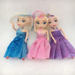 2018 venta caliente de moda Popular elsa anna muñeca de plástico de las niñas, regalo de juguetes, 7 pulgadas 18 cm de muñeca bebé juguetes al por mayor