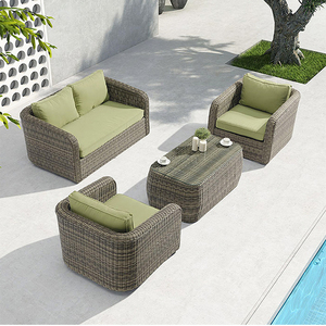 Piscina al aire libre tejido sofá de jardín de ratán conjunto - Product Image 1