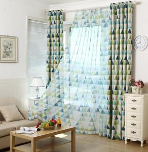 Fashion Popular Printing Fabric Geometric Style Curtain for Kids Bedroom 100% Polyester Flat <strong>Window</strong> <strong>Voile</strong> and Jacquard Grommet - Product Image 5