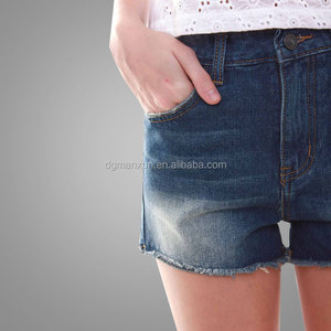 Cintura alta pantalones cortos de mezclilla nuevo estilo de la marca de moda denim Jeans cortos con dobladillo deshilachado - Product Image 3