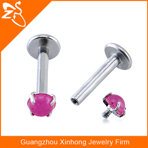 <span class=keywords><strong>Piercing</strong></span> industriel lèvre <span class=keywords><strong>bijoux</strong></span> de corps avec clair opale en acier chirurgical lèvre goujon <span class=keywords><strong>grossiste</strong></span> - Product Image 2