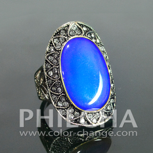 Anillo de estado de ánimo bohemio, joyería que cambia de Color, de plata antigua - Product Image 6