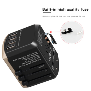 Wontravel 4 USB Fast Adapter Travel Adapter Electrical Plug <strong>Socket</strong> 100-240V Universal <strong>Adaptor</strong> - Product Image 5