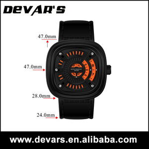 2015 hot vente japon miyota movt véritable bracelet en cuir carré 3 atm étanche mens <span class=keywords><strong>montre</strong></span> - Product Image 4