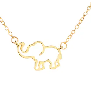 Chaîne de collier avec pendentif éléphant creux à la mode