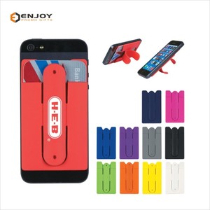 Promotional Eco-friendly Cellphone Silicone <strong>Smart</strong> <strong>Phone</strong> Card Holder With Stand - Product Image 1