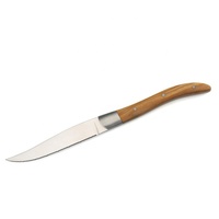 Couteaux à steak Laguiole 6 pièces manche en bois d'olivier Set de couteaux à steak de table en acier inoxydable manche en olive