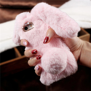 Coque <span class=keywords><strong>Rabbit</strong></span> Fur <span class=keywords><strong>Bunny</strong></span> Lông Mềm Vỏ Điện Thoại Dễ Thương Cho <span class=keywords><strong>iPhone</strong></span> 5/6/6 Plus/7/7 Plus - Product Image 1