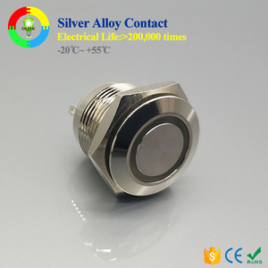 Comercio al por mayor de alta actuador plana 12 V <span class=keywords><strong>rojo</strong></span> linterna botón interruptor con lámpara LED - Product Image 1