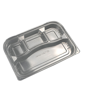 Plateau de service en plastique, conteneurs d'emballage en plastique, plateaux empilables noirs pour les aliments, vente en gros, 10 pièces - Product Image 5