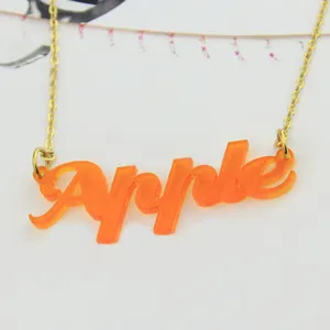 Custom acrylic necklace pendant laser cut name hanging craft