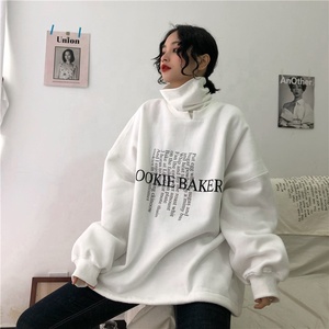 कपास कोरियाई पत्र लंबी आस्तीन शराबी hoodies - Product Image 6