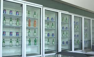 Dusung <span class=keywords><strong>400L</strong></span> thẳng đứng cửa kính Tủ lạnh cửa hàng tiện lợi bánh trưng bày tủ trưng bày - Product Image 2