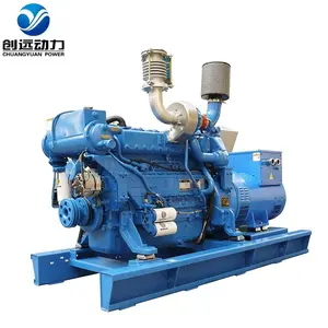 Generator Price 120KW 150KVA Silent Forced Double Circulation Water Cooling LPG CNG Marine Biogas Fuel Weichai Boat Gas Generator Set