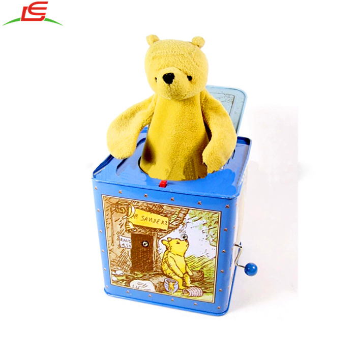 The B0123 floppy stuffed teddy bear Jack in the box