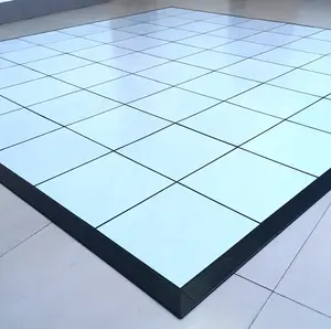 310*310*12mm PVC portable floor for dancing vinyl flooring mat white , black dance floor tiles