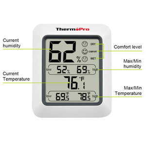 Sensor <span class=keywords><strong>Digital</strong></span> de Temperatura e Umidade ThermoPro TP-50 para Uso Interno, Feito de Plástico Durável - Product Image 4