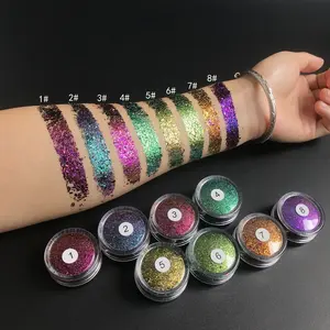 Pigmento duocromático glitter prensado, sombra de olho, produtos de maquiagem