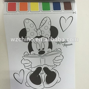 Çocuklar için sihirli su çizim kitabı karikatür tasarımları ile renk doldurma kitap