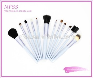 Lable privado 12pcs/set cepillo de madera pincel de maquillaje conjunto <span class=keywords><strong>mango</strong></span> <span class=keywords><strong>azul</strong></span> - Product Image 1