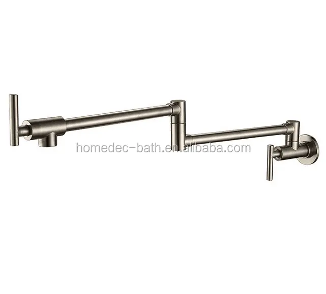 Solide Messing Küche Wand Montieren Topf Füllstoff Wasserhahn Swivel Auslauf Nickel Gebürstet Küche tap