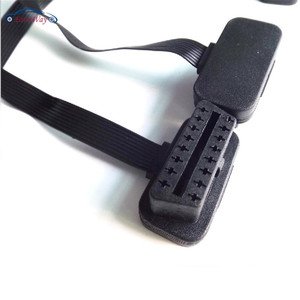OBD2 <span class=keywords><strong>OBD</strong></span> <span class=keywords><strong>II</strong></span> 16 pines macho a doble hembra Y Splitter Codo Cable de extensión ELM327 Flat Noodle <span class=keywords><strong>OBD</strong></span> Adaptador de diagnóstico - Product Image 3