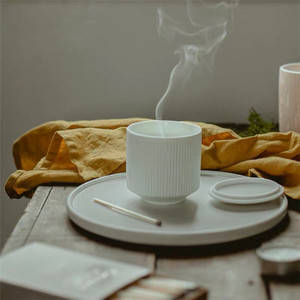 Fancy Handmade Elegant White Wedding Decorative Matte Ceramic <strong>Candlestick</strong> <strong>Holder</strong> with Lids for Christmas - Product Image 5