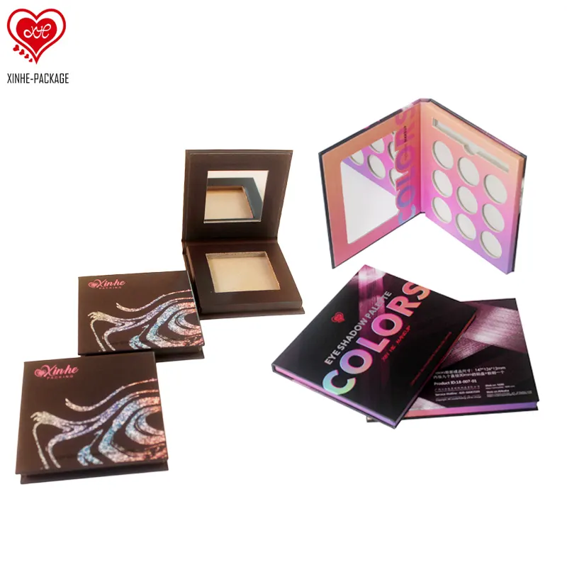 Beauty Personal Care Eco Friendly Glitter Cosmetic Makeup Magnetic Cardboard Paper Box Empty Eyeshadow Palette Pan Packaging