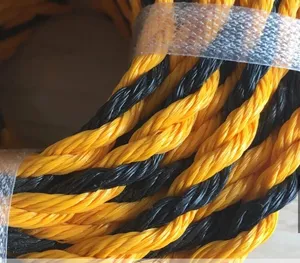المصنعين عالية القوة الجودة أصفر أسود 3 حبلا الملتوية pe النمر حبل