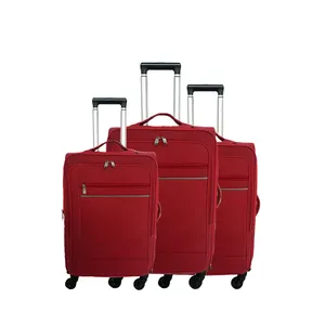 Hot Fabric Red Cheap Pull Rod Travel Women Luggage Bags,Trolly Bag Travel Luggage