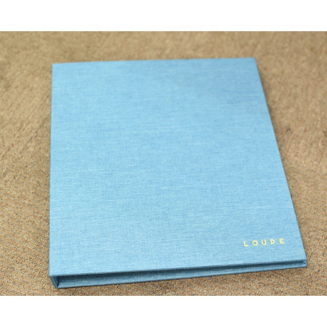 Высококачественная Обложка для бумаг из ткани/льна с металлическим зажимом