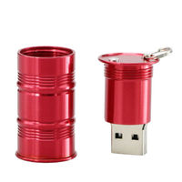 Mini unidad flash USB de metal en diseño de tambor de aceite 16GB 32GB 64GB Capacidad Nuevo stock Pendrive con interfaz USB 2,0