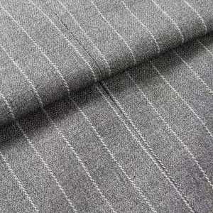 Trajes de negocios para <span class=keywords><strong>hombre</strong></span> ajustados de lona con doble botonadura a rayas grises a medida - Product Image 2